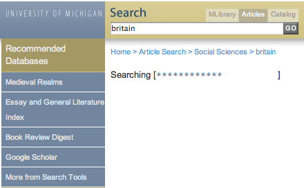 Recommended databases in articles search results