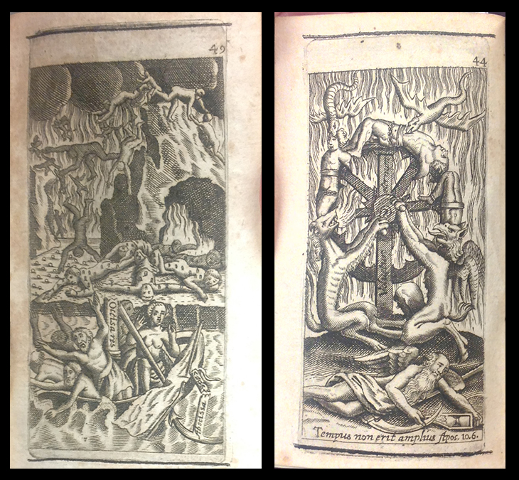 Two engravings from Infernus damnatorum carcer et rogus aeternitatis. Pars II. Cologne: Jo. Wilhel. Friessem, 1674