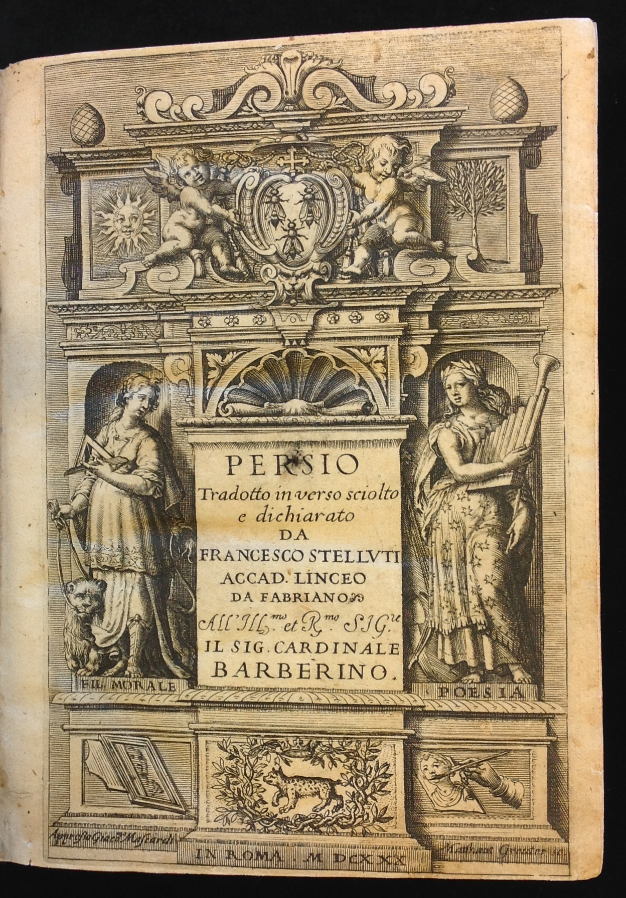 Persio tradotto in verso sciolto e dichiarato da Francesco Stelluti. Roma: Giacomo Mascardi, 1630.
