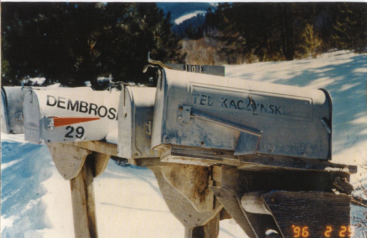 Ted Kaczynski's mailbox in Lincoln, Montana