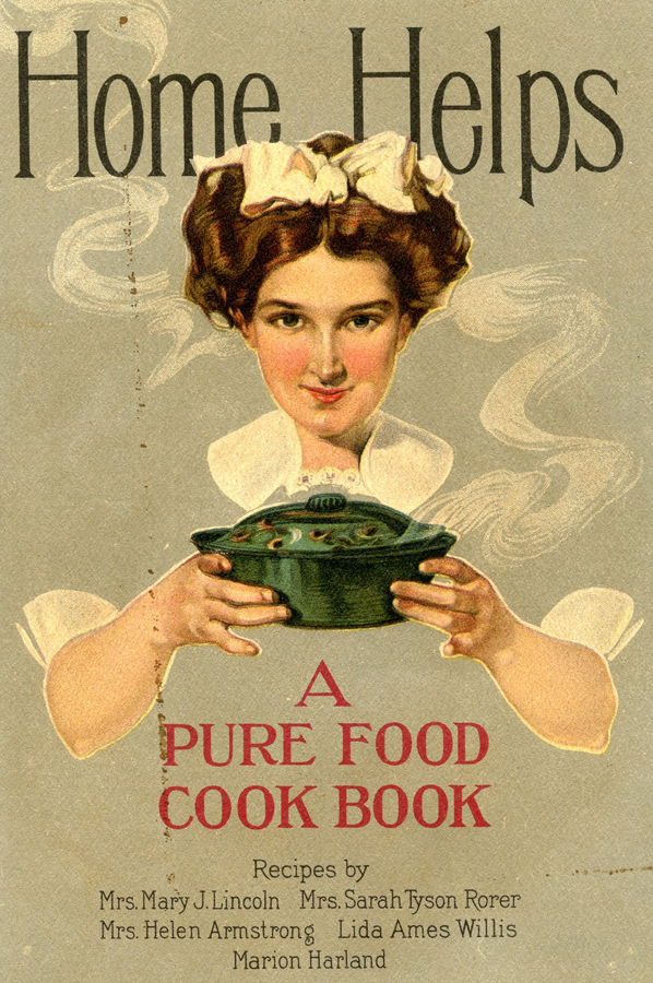 The head, shoulders, and disembodied arms of a woman presenting a covered casserole dish to the viewer