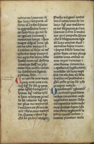 Pseudo-Aristotle. Secretum secretorum. Tr. Philip of Tripoli (fl. 2nd half of 13th c.) Italy, 14th c. Manuscript codex on vellum, 190 x 131mm.Latin. Mich. Ms. 202