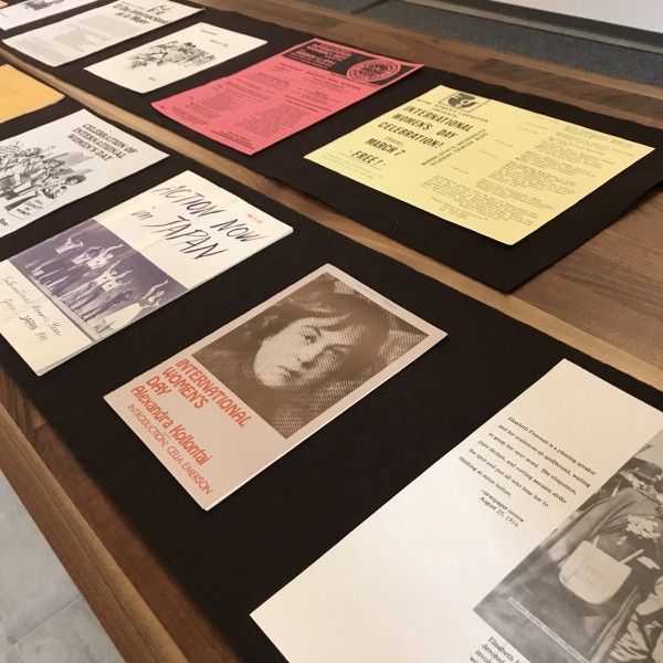 colorful pamphlets and documents laid out on a table