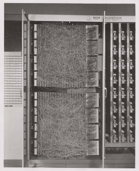 The Mark 1 Perceptron, custom packaged within an IBM 704 Computer
