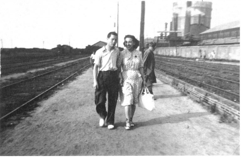 Black and white photograph of Federico Arcos and Pura Perez Benavent