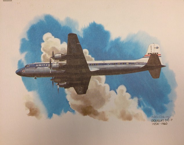 Painting of Douglas DC-7 airplane