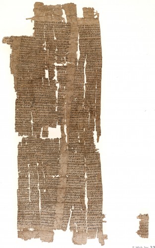 Pedanius Dioscorides of Anazarbus (ca. AD 40-90). On Materia Medica. 2.76.2; 7-18. Papyrus. Second half of 2nd c. AD. Egypt. Greek. P. Mich. inv. 3