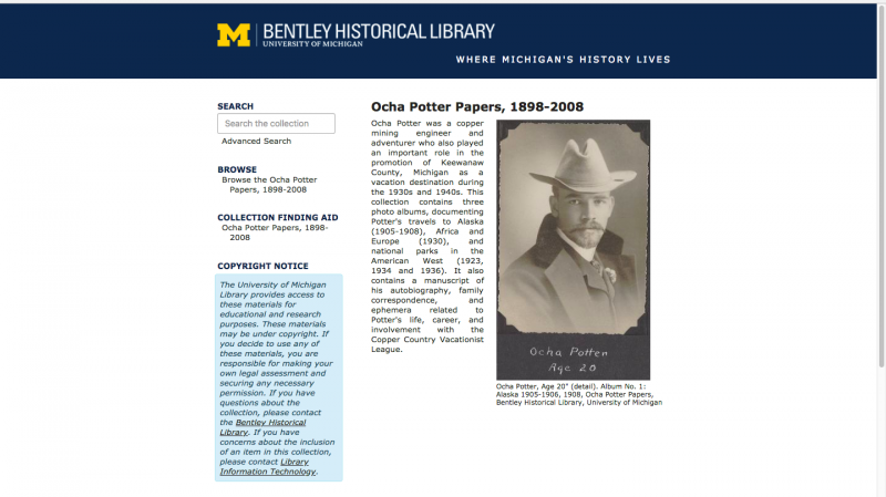Collection image of Digitized Selections from the Ocha Potter Papers, 1898-2008