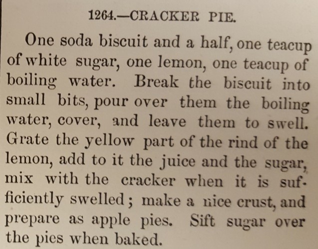 Text of recipe for cracker pie (also in main text of blog post)