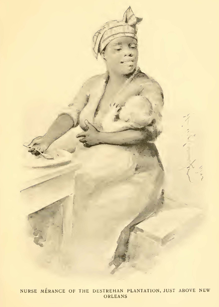 Illustration of an African-American woman nursing a child
