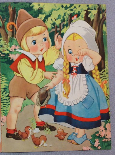 Hansel and Gretel lost in the woods