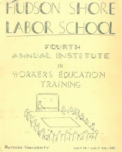 Cover page for the 1951 annual institute of the Hudson Shore Labor School