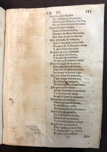 Expurgation on page 343, from Francisco de Quevedo y Villegas. El parnaso español y musas castellanas (Barcelona: Rafael Figueró, 1703) 