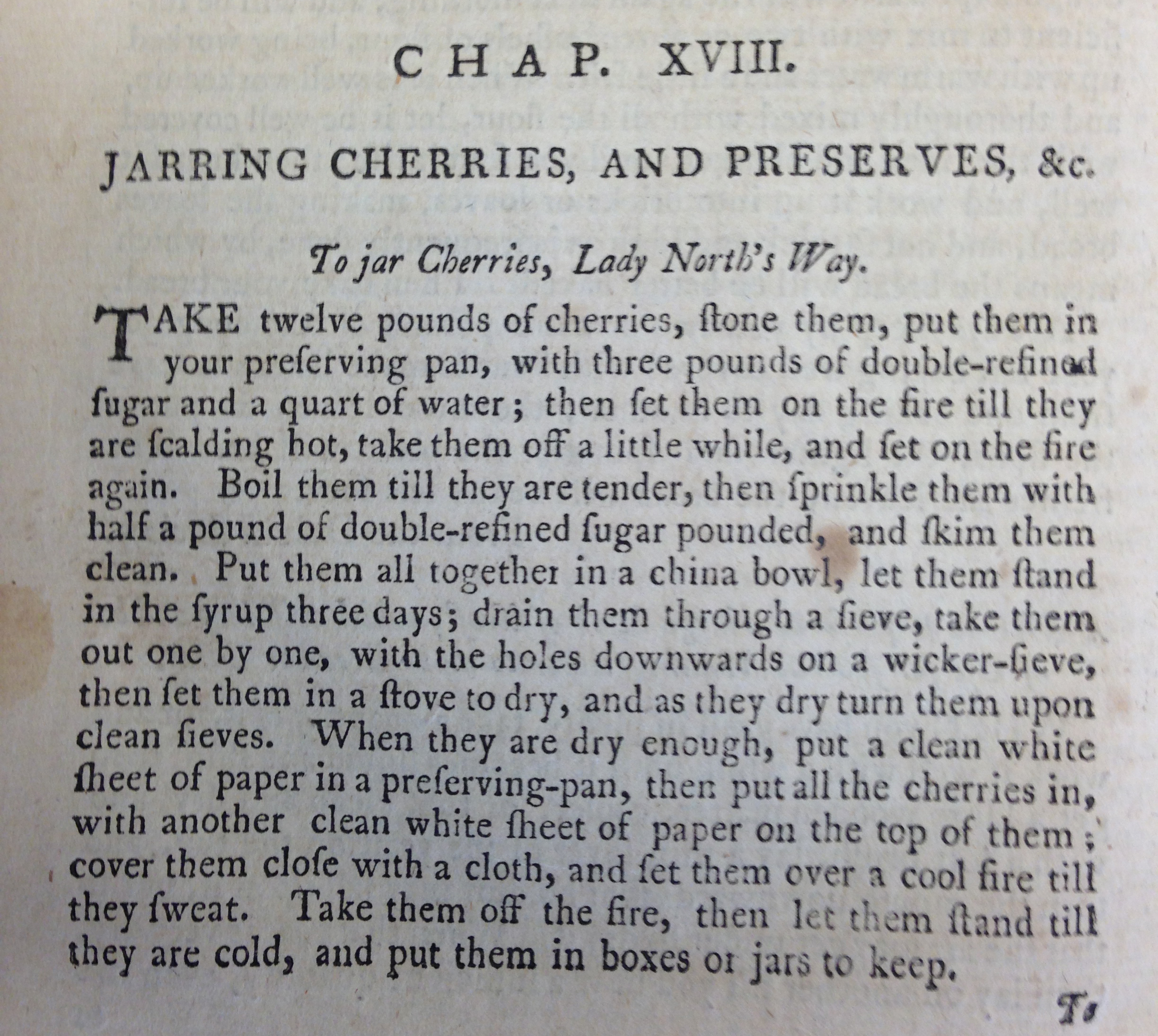Recipe for "To jar cherries, Lady North's Way"