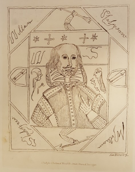 Forgery by William Henry Ireland, purporting to be a self-portrait of Shakespeare