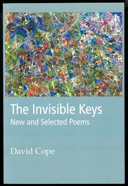 Pale blue cover of The Invisible Keys, with a multicolored abstract artwork covering most of the upper half. 