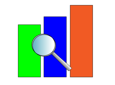 Image of bar chart and magnifying glass