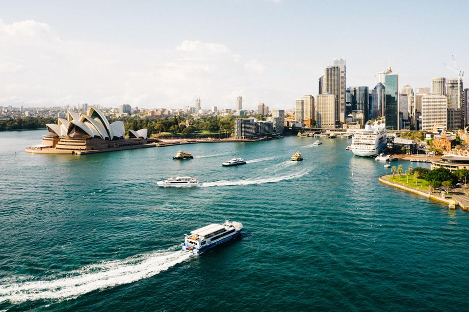 View of Sydney Harbour, Australia on a sunny day.