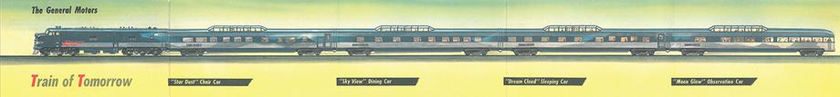 The General Motors Train of Tomorrow, with a Sky View Dining Car.